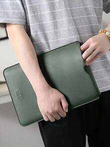 适用于 12 英寸笔记本电脑的保护套（A1534/A1625），PU 皮革加厚防水套，杏色 - 查看 6