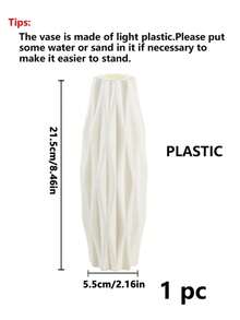 1pc Minimalist Decorative Vase, Suitable For Living Room, Bedside Table, Coffee Table, TV Cabinet, Delicate Plastic Vase, Creative Decorative Flower Vase, Simple And Fresh White Modern Nordic Style Home Decor - Multicolor - View 12