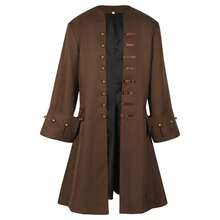 COS Men's Medieval Jacket, Steampunk Coat, Adult Role-Playing Costume For Halloween, Cosplay Outfit - 24823 Pirate Jacket Style 2 - View 5