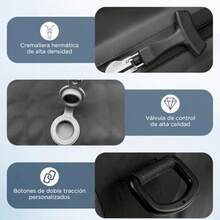 2PCS Bolsa de Compresion Viaje con 17L y 16 LAirless Bag Reutilizable con ventana transparente Bolsas Empacar al Vacio Impermeable IPX8 Bolsas de Vacio para Ropa Viajes Mochila Bomba Eléctrica - NegroCon ventana - Ver 4