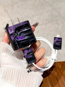 时尚简约深紫色运动型车载充电器保护壳，防震，兼容 15 Pro Max、17 Pro Max、16 Pro Max、11、12、13、14 Pro Max - 黑色 - 查看 1