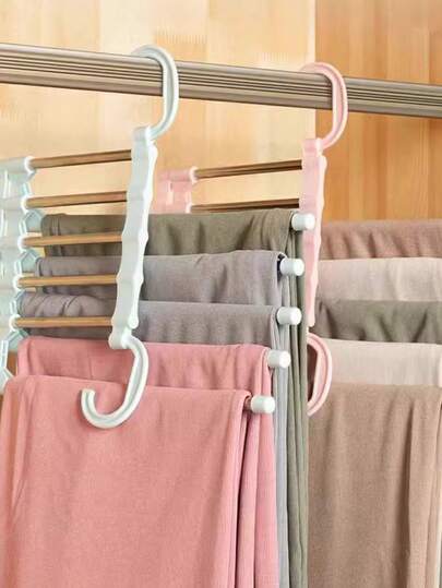 شماعة بنطلون متعددة الوظائف الأساسية، رف بنطلون قابل للطي متعدد الطبقات لخزانة الملابس، منظم تخزين مشبك بنطلون بدون غرز، شماعة بنطلون من الفولاذ المقاوم للصدأ مانعة للانزلاق للاستخدام المنزلي