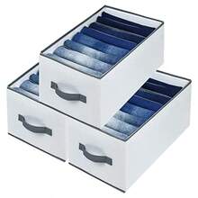 Wardrobe clothes organizercajas de almacenamiento 3 cajones con compartimentos Bolsas Organizadoras Plegables para jeans ropa camisas almacenamiento de guardarropa Rejilla de 7 grandes - Rejilla de 7 grandes - Ver 8