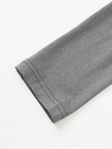 Maternity Women's Crew Neck Long Sleeve Bodysuit, High Elasticity, Suitable For Casual Daily Wear - Grey - View 8