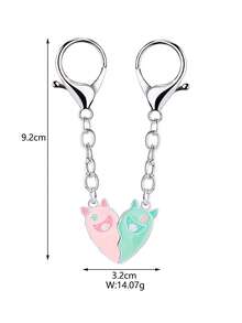 2件套可爱卡通动物磁性吊坠包包挂饰，包含大象、恐龙、绵羊、兔子等图案，适合日常佩戴、送礼、节日装饰。 - 彩色 - 查看 5