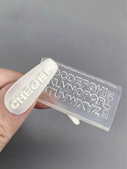 3D Silicone Nail Art Carving Mold, Mini Size English Letter & Number Silicone Mold, DIY Nail Art Accessories Tool