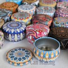 10 piezas de tarros de vela de hierro con tapas, 2.2 Oz Contenedores vacíos para hacer velas con estampado multicolor, tarros de almacenamiento de dulces DIY, regalos para fiestas, decoración del hogar y la habitación, set de colores mixtos - 10 latas vacías al azar - Ver 7
