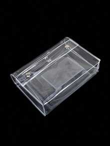 Estuche de lápices transparente de PVC con gran capacidad, bolsa de papelería portátil impermeable para estudiantes - transparente - Ver 12