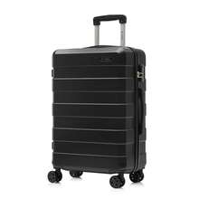 YONSLY Suitcase 16/20/24/28 Inches With 4 Wheels 360° Combination Lock Double Maintenance Zipper Mesh Pocket Soft Rubber Handle Trolley Suitcase - 黑色 - 查看 1