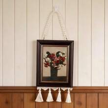 1 pieza Marco de fotos colgante de pared de 7 pulgadas con borlas, marco de fotos de estilo europeo y francés personalizado de lujo, estilo Ins, marco de fotos de estilo pastoril vintage - 1PC - Ver 6