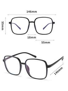 1副女士时尚复古简约优雅奶茶棕色大框眼镜 - 棕色 - 查看 2