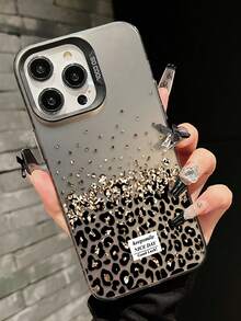 Cheetah,Leopard Print 1pc Leopard Print Flat Pattern, IMD Laser Phone Case With Soft Edge And Hard Back, High Quality Suitable For Apple Models 17/17Pro/17Promax/16/16Plus/16Pro/16ProMax/15/15Plus/15ProMax/14/14Plus/14Pro/14ProMax, 13/13Pro/13ProMax, 12/12Pro/12ProMax, 11/11Pro Max - Black - View 1