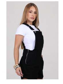 Women Denim Overalls & Jumpsuits - 黑色 - 查看 2