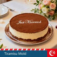 TX 1pc Transparent Acrylic Tiramisu Powder Sprinkle Template, Personalized "Just Married" And "Just Engaged" Text Baking Cake Decor Mold, Hollow Blessing Design Template, Easy To Operate, Clear Pattern, Reusable, Suitable For Wedding Venue Decor, Engagement, Birthday, Cake Baking Decor, Valentine's Day And Party Atmosphere Decor. - View 3