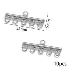 10pcs/Pack Stainless Steel Multi-Layer Chain Connector, DIY Jewelry Accessories Connector - Silver - View 11