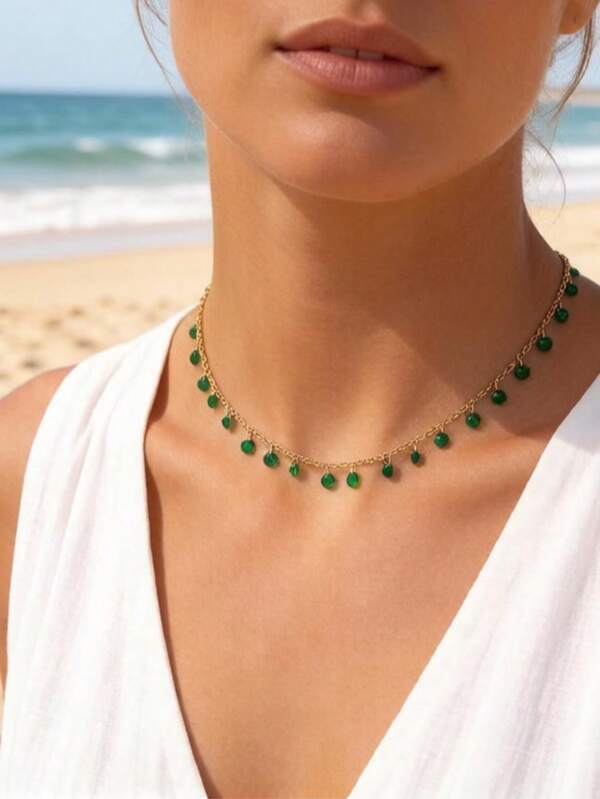 imoli Rhinestone Charm Choker