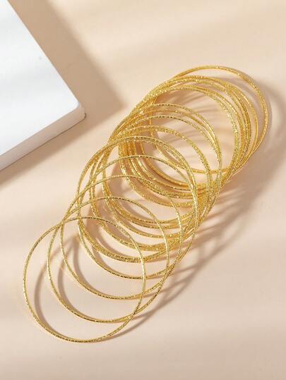 20 piezas Pulsera elegante, versátil y delicada de metal único, brillante y lujoso estilo diosa