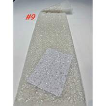 Vải ren châu Phi chất lượng cao năm 2026 với thêu sequin, vải ren lưới Pháp dành cho cô dâu và chú rể Nigeria để may váy cưới. - A - Xem 9
