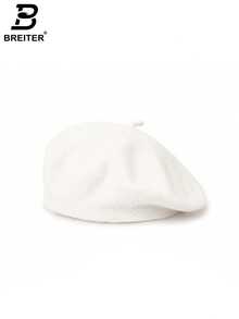 BREITER 1pc Women's Solid Color Wool Warm Beret Hat, French Style Classic Solid Color Beretless Beret, Suitable For Casual And Party Wear,Holiday,Festival - Multicolor - View 14