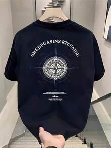 Heavy Cotton Summer New American High Street Round Neck Loose Short Sleeved T-Shirt Oversized Design Sense Niche High-End Sense, Cool Casual Fashion Versatile Half Sleeved Couple's Top - White - View 7