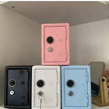 1pc All-Metal Password Piggy Bank, Built-In Coin Box + 2 Keys, Minimalist White Password & Key Dual Security Metal Money Box, Birthday Gift - White - View 5
