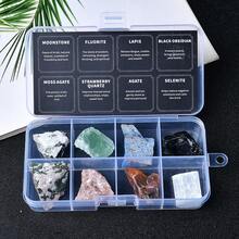 1盒天然水晶原石矿物标本摆件，矿物水晶疗愈水晶冥想石节日礼物 - 礦標盒 - 查看 8