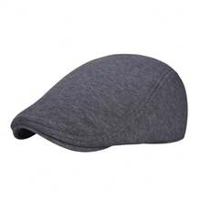 Classic Men's Wool Beret – Elegant Retro Fashion - Grey - View 2