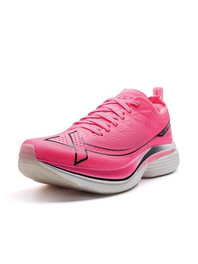  XTEP 3rd Generation One-Piece Molded Running Shoes, Shock Absorption, Training Sneakers For Men And Women, Digital Pink/Ink Blue