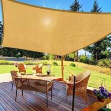 90% UV-Blocking Rectangular Shade Sail, Sand Color, Durable HDPE Fabric, Water-Resistant, Suitable For Backyard, Patio, Garden And Outdoor Activities - Ginger - View 2