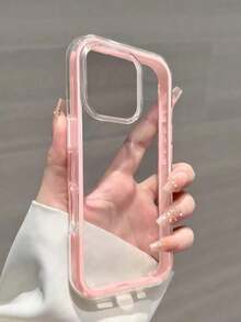 Minimalist White Pink Black Blue Bow Decor Basic Phone Cases 3-In-1 Thick Hard Material Colorful Solid Color Frame Personalized Creative Anti-Drop Full Coverage Transparent Compatible With IPhone 16 Pro/16 Pro Max/16/15 Pro Max/14/14 Pro Max/13/12/12 Pro/11/11 Pro Max/15 Pro/13 Pro/14 Plus 17, 17 Pro, 17 Pro Max, Air Phone Cases Spring Gift - Style1 (1PCS) - View 2