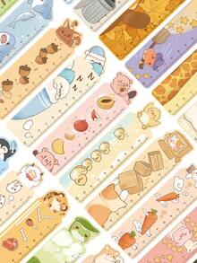 30pcs INS Style Caetoon Animal Ruler Series Bookmarks, Minimalist Literary Creative Reading Paper Bookmarks For DIY Journaling, Reading, Measuring - Multicolor - View 8