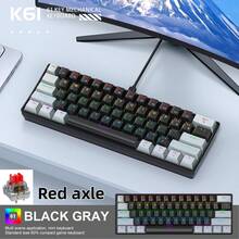 APAYADO K61 有线机械键盘，紧凑型 60% 布局，符合人体工学设计，RGB 背光，适合办公和游戏玩家，附带 Type-C 连接线 - 查看 14