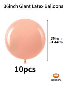 36英寸/18英寸大号粉橙色气球，浅橙色乳胶气球 - 2/4/6/10/18/30个装，浅橙色气球，适用于婴儿派对、生日、性别揭晓派对、毕业典礼、婚礼、春季派对、复活节、感恩节、万圣节派对装饰 - 淡橙色 - 查看 16