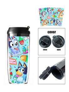 Bluey 1 cốc nhựa có ống hút 350ml, cốc du lịch chủ đề hoạt hình, họa tiết Bingo Dog, Coco, Rusty Muffin, món quà sinh nhật hoàn hảo cho bạn bè và gia đình. - Nhiều màu - Xem 5