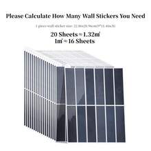 WalDecoo 4/10/20 tấm giấy dán tường họa tiết gạch xanh dương kích thước 11,43in x 9in, chống thấm nước, thích hợp cho phòng khách, bếp, phòng tắm, phong cách Scandinavia. - Màu xanh hoàng hôn - Xem 10