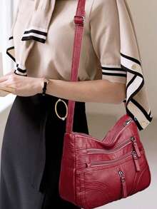 男士新款斜挎包，时尚百搭，适合日常通勤，多层肩包 - 彩色 - 查看 5