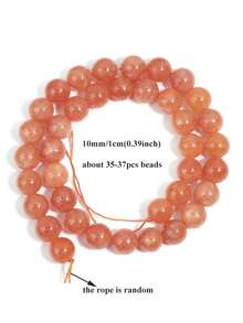 1串橙色太阳石圆珠，尺寸4/6/8/10毫米，天然宝石珠，适合制作DIY手链、项链等珠宝首饰。 - 彩色 - 查看 7