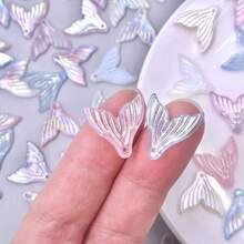 30 piezas/paquete Cuentas de cola de sirena iridiscente de 20mm, accesorios para hacer joyas DIY, colores surtidos - Multicolor - Ver 6