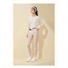 Anta 安踏吸湿排汗大师 | 女士长袖跑步T恤，吸汗训练健身上衣，春夏款 - 香草米白-6 - 查看 3