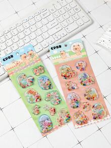 [2026 New Release] 3D Shaker Water-Filled Sticker - 1 Sheet - Cute Sweets & Fruit Series - Ice Cream, Fruit, And Dessert Motifs - Puffy 3D Design - Water-Filled For A Sparkling, Shaking Effect! High-Quality Resin Waterproof And Reusable Self-Adhesive Sticker - Perfect For Smartphone Cases/Laptops - Multiple Colors Available [Style/Packaging Random] - View 5