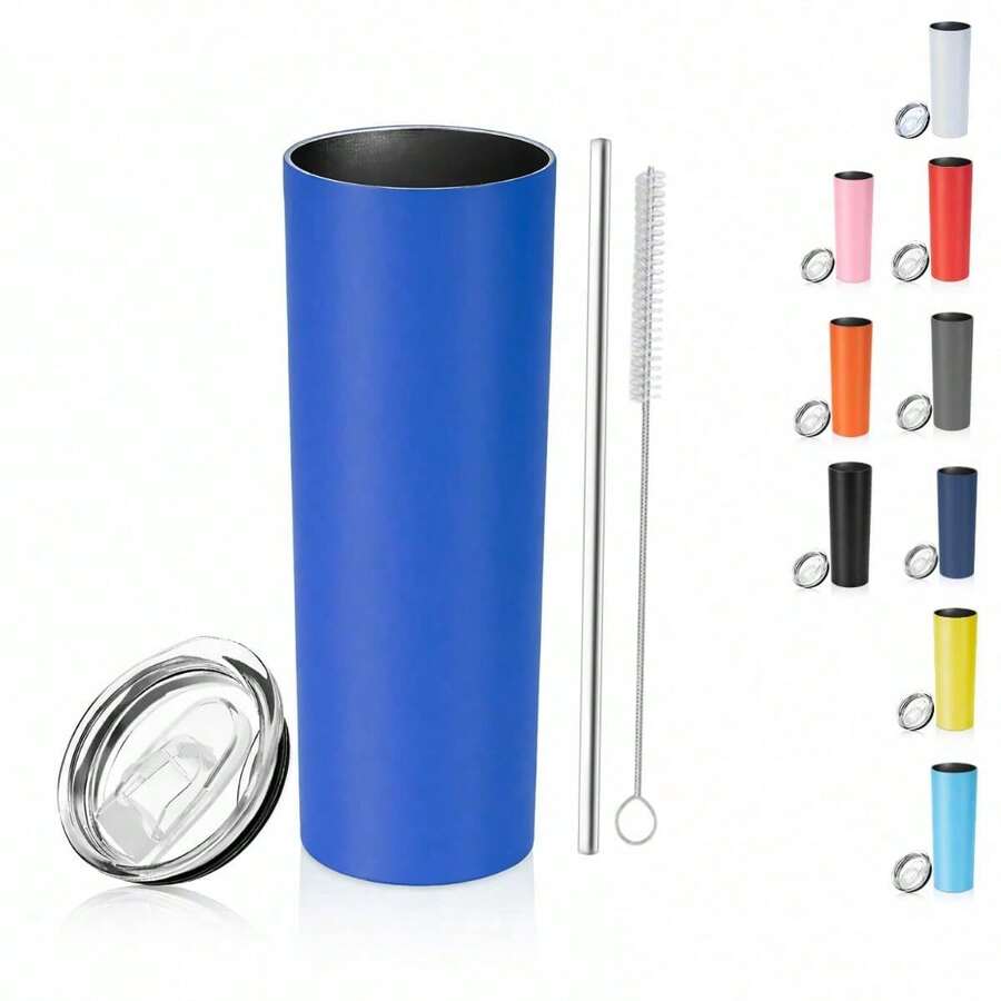 Skinny Stainless Steel 20 Oz Smooth Powder Coating - Blue - View 1