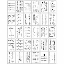 480 Patterns Floral & Feminine Temporary Tattoos - Red Spider Lily, Cherry Blossom, Rose, Lettering & Delicate Designs, Waterproof & Long-Lasting Fake Tattoos For Women, Perfect For Clavicle, Wrist, Arm Decor, Ideal For Daily Wear, Festivals & Party Favors - 英文B-30張不同款 - 查看 3