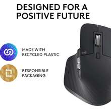 Logitech MX Master 3S Wireless Mouse With Bluetooth And USB Receiver, Ergonomic Design, Quiet Clicks, 7 Programmable Buttons Customizable Controls, 8000 DPI Precision Tracking, MagSpeed Scroll, USB-C Rechargeable, Multi-Device Connect, - 查看 10