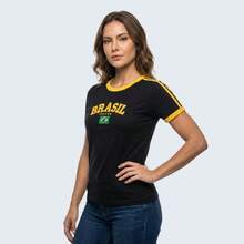Women's Embroidered Brazil Shirt – Regular Fit, Casual Look, No River - 黑色 - 查看 5