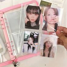 A5透明拉链活页夹，简约便携透明活页夹，大容量贴纸本，笔记本套装，A5活页夹，包含A5内页。可用作美甲笔记本、集换式卡牌相册、预算计划本、相册、贴纸簿、印章簿、贴纸活页夹、覆膜书、偶像卡夹、笔记本、DIY计划本、小包、口袋书。 - A5活頁夾 - 查看 9