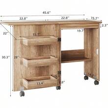 Escritorio De Computadora Móvil Plegable Apto Para Uso Doméstico Y En La Oficina - Camel - Ver 2