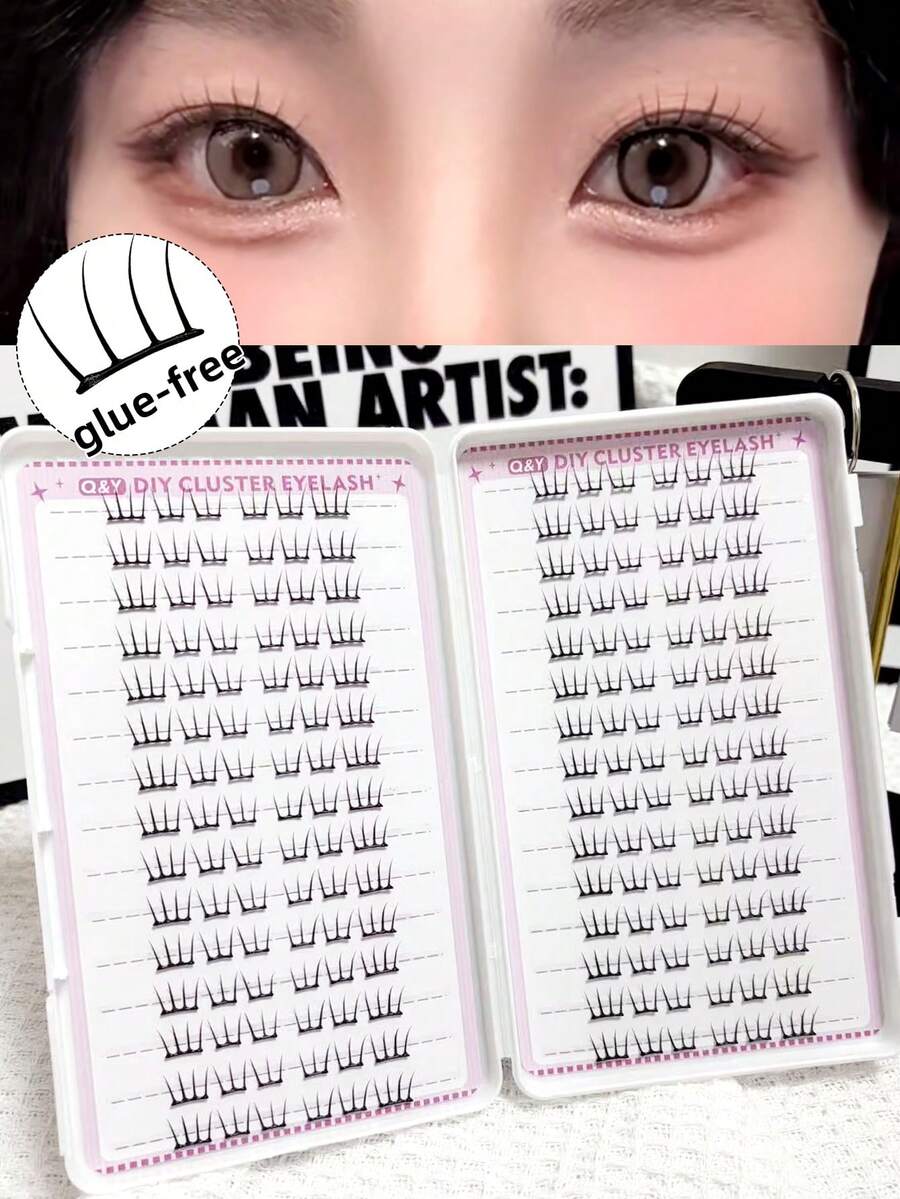 便宜的30排大容量睫毛册自粘睫毛C卷睫毛漫画睫毛猫眼睫毛仙女睫毛可重复使用无胶睫毛日常佩戴睫毛 - C - 查看 1