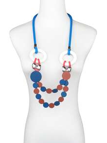 MARLIWOO 1pc Bohemian Geometric Pattern Jewelry, Modern Minimalist Multi-Layer Necklace, Casual Style For Women - Multicolor - View 10