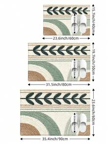 1 pezzo Zerbino 3D, tappeto in lana con disegno di piante verdi fresche, adatto per bagno, cucina, esterno, interno, corridoio, camera da letto, soggiorno, comodino, lavabile in lavatrice, facile da pulire, fondo antiscivolo, adatto per decorazione invernale da camera da letto, decorazione per San Valentino, accessorio essenziale per il bagno, set di decorazione per la stanza, tappeto decorativo da esterno - Multicolore - Visualizzare 2