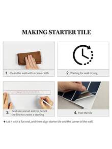 WalDecoo 4/10/20 tấm giấy dán tường họa tiết gạch xanh dương kích thước 11,43in x 9in, chống thấm nước, thích hợp cho phòng khách, bếp, phòng tắm, phong cách Scandinavia. - Màu xanh hoàng hôn - Xem 6